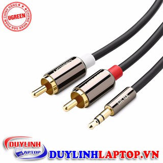 Cáp Audio 3.5mm to 2 đầu hoa sen RCA cao cấp dài 2m chính hãng UGREEN 10584 - Cáp Audio to 2 RCA chất lượng cao