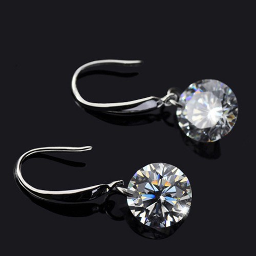 Bông tai mạ bạc đính đá sang trọng cho nữ