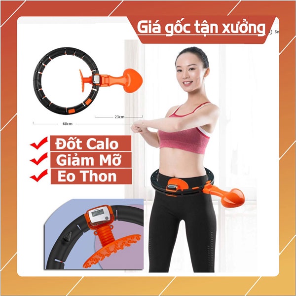 Vòng lắc eo thông minh có đếm số giảm mỡ bụng tự động massa cơ bụng