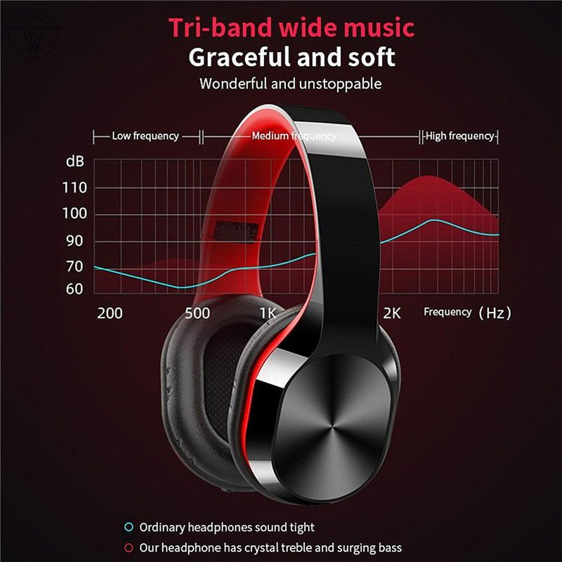 DG Foldable Wireless Bluetooth Mic Headphones