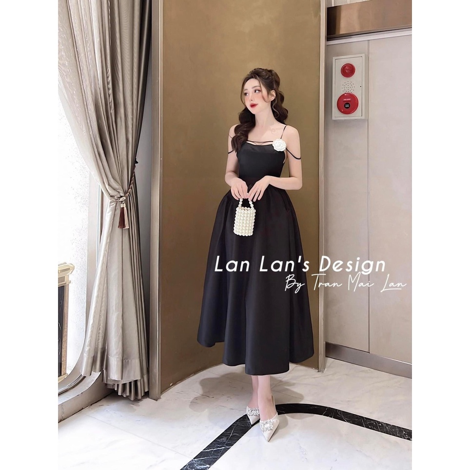 Đầm 2 Dây Tiểu Thư Hoa Gài 🦋 Váy Nữ 2 Dây Dáng Dài 2 Màu 🦋