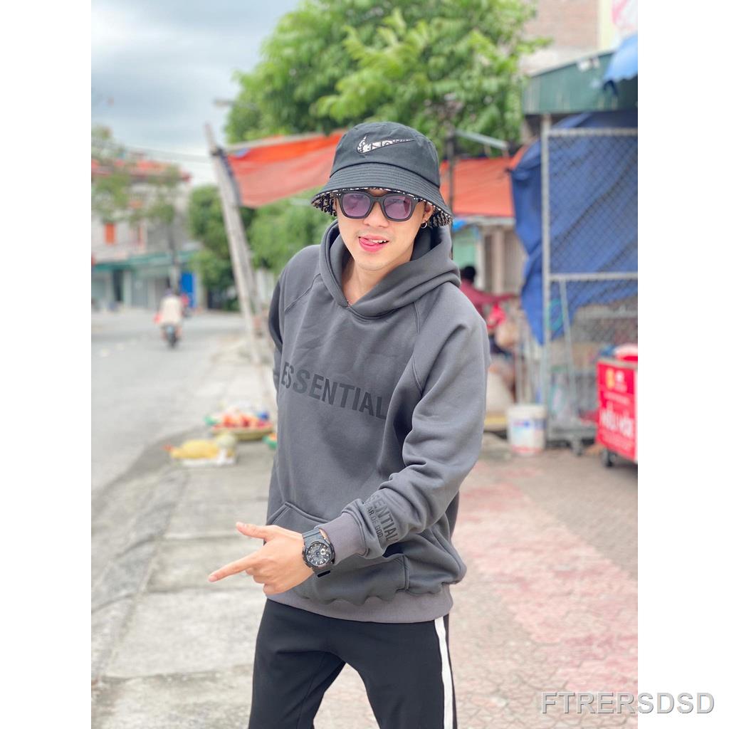 ○✎✱FREE SHIP Áo hoodie nỉ Essentials unisex dài tay nam nữ cao cấp in cao su nổi, áo phông nỉ bông sweater có mũ màu nâ