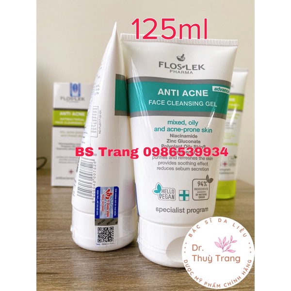(TEM CHÍNH HÃNG) MẪU MỚI Sữa rửa mặt diệt khuẩn Floslek Pharma Antibacterial Face Cleansing Gel 125ml - 200ml