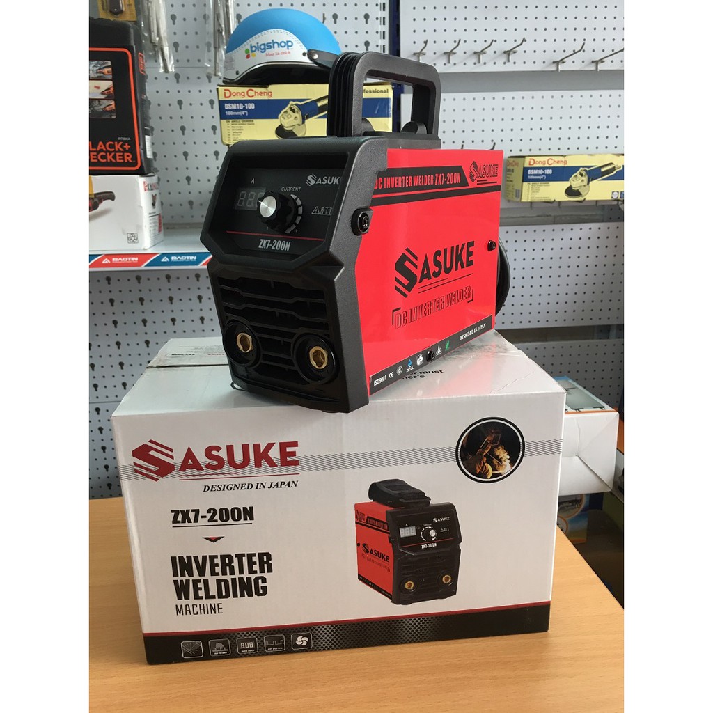 Máy hàn điện tử mini inverter Sasuke mã ZX7-200N ( Đầy đủ phụ kiện, dây hàn, dây mass, mặt nạ)