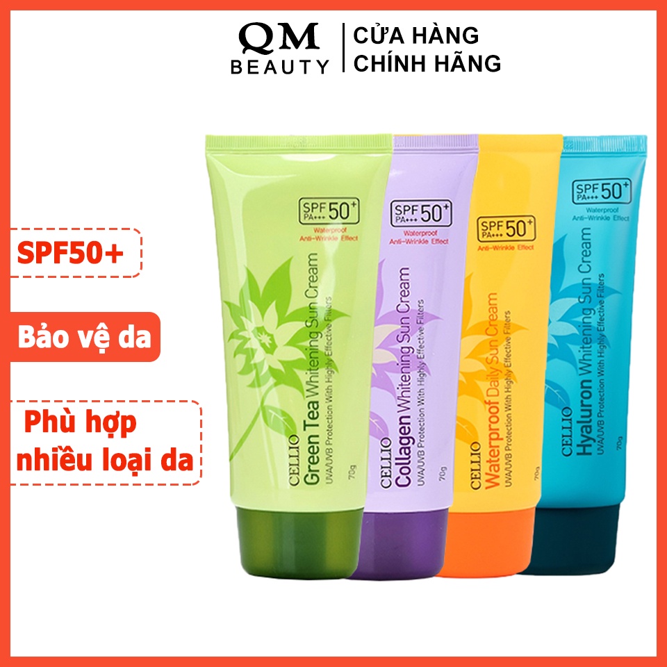 Kem chống nắng Cellio Hàn Quốc SPF 50 PA+++ Green Tea, Colagen ...