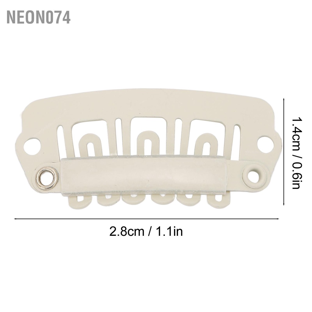 Neon074 ( Hàng Sẵn ) Bộ Sản Phẩm - Kẹp - Bút bay - Ghim - Móc Tóc Giả - 50 cái 6 Răng U Hình dạng Chụp bằng Cao su để Nối Tóc Giả