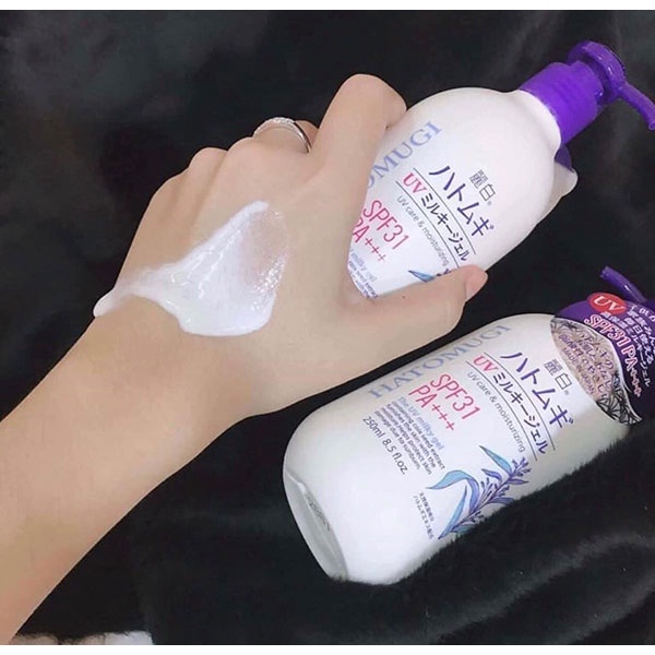 [Chính hãng][Có sẵn]Sữa Dưỡng Thể Chống Nắng Hatomugi UV Milky Gel Kumano 250ml