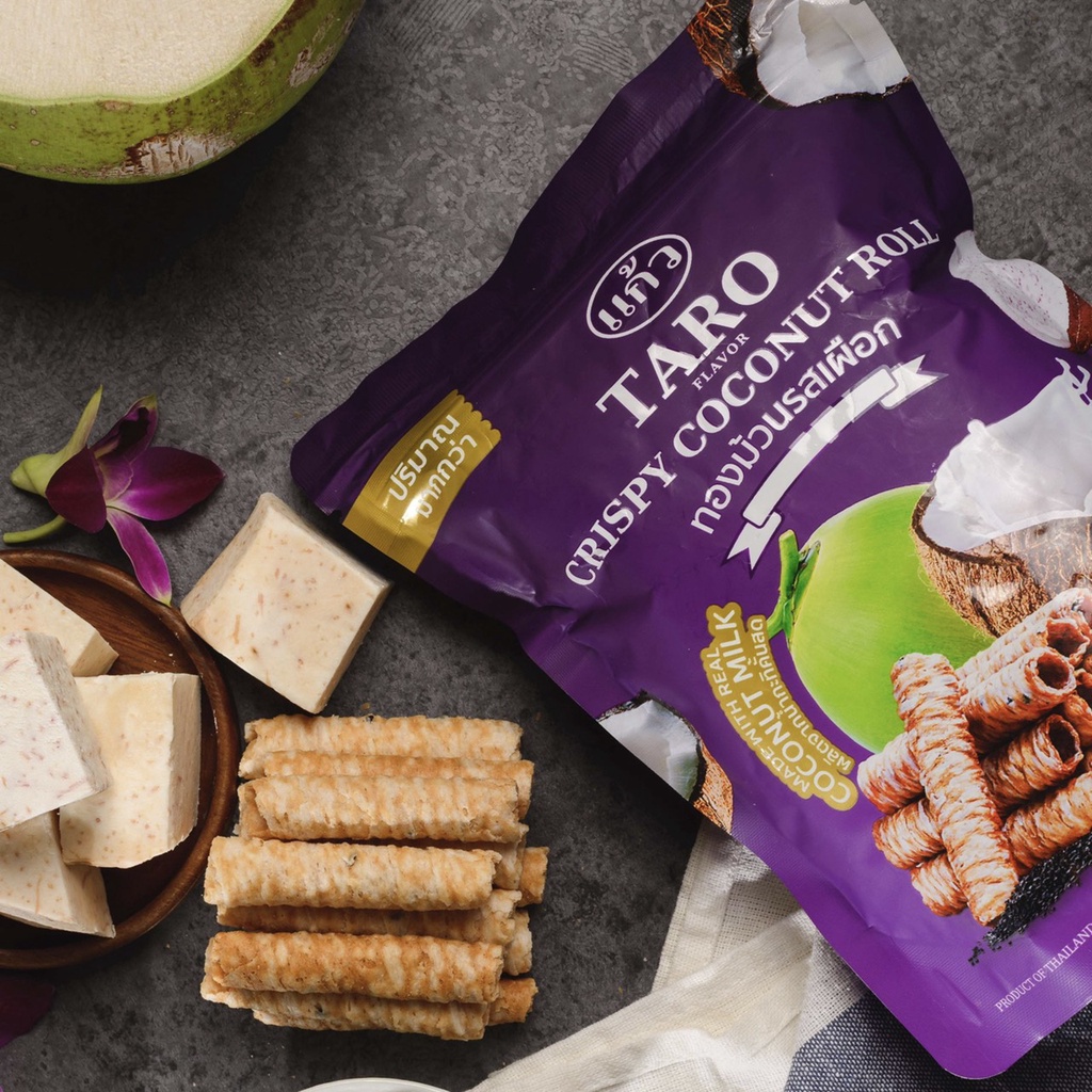 Bánh Cuộn Dừa Nhập Khẩu Thái Lan Vị Khoai Môn Túi Zip