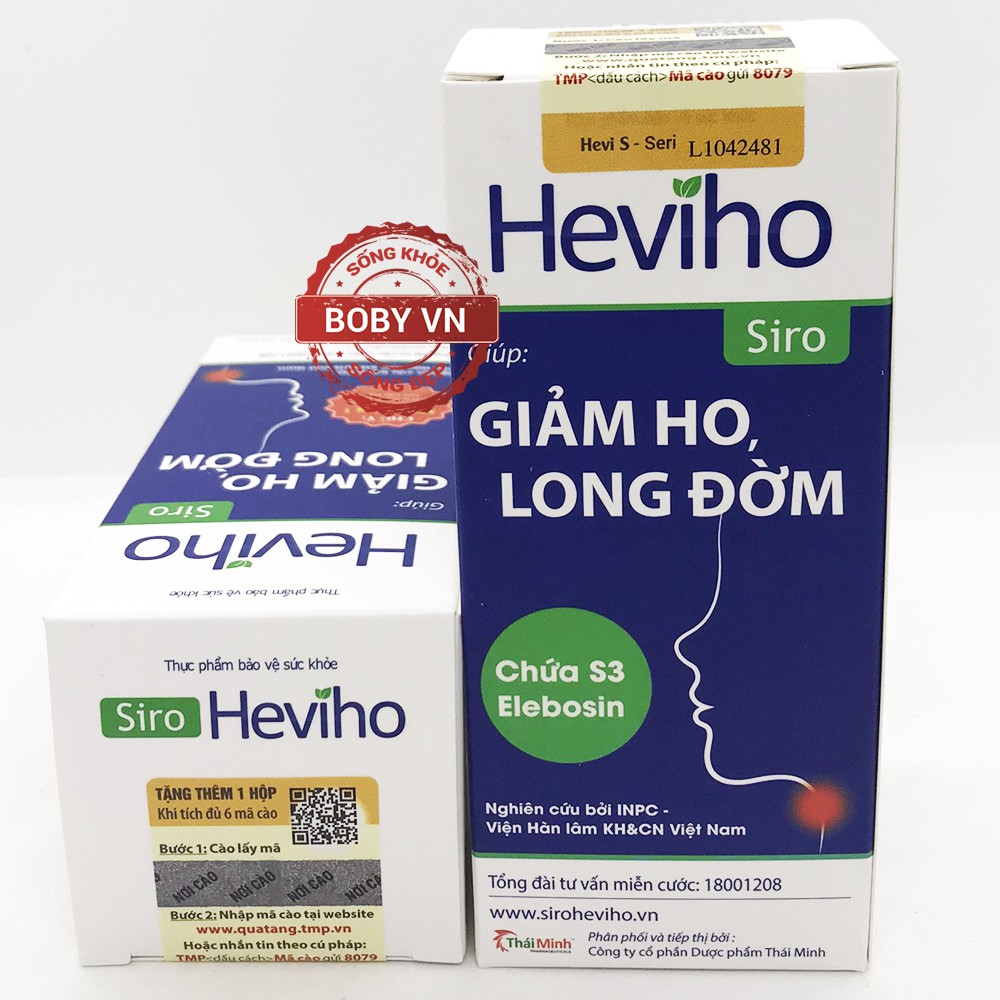 Heviho Siro giúp giảm ho, long đờm hiệu quả (Lọ 100ml) - Boby