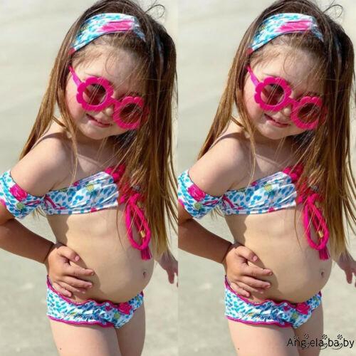 Bộ Đồ Bơi Bikini 2 Mảnh In Hình Hồng Hạc Dễ Thương Cho Bé Gái Từ 1-6 Tuổi