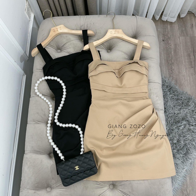 BÁN SỈ VÁY 2S THÔ XẾP LY NGỰC 2 MÀU ĐEN BE CHO NỮ | BigBuy360 - bigbuy360.vn