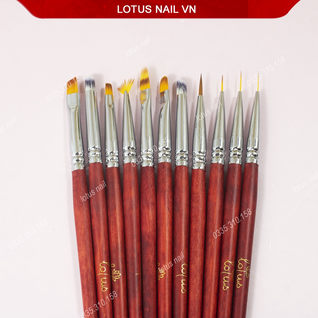 Cọ vẽ móng cán gỗ cao cấp đủ loại