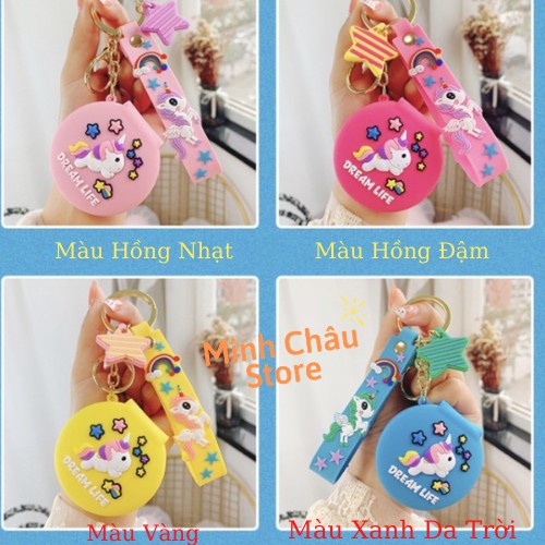 Móc Khóa Gương Mini [ 𝑯𝒊̀𝒏𝒉 𝑲𝒚̀ 𝑳𝒂̂𝒏 ] Có 4 màu Siêu Đẹp Tiện Lợi