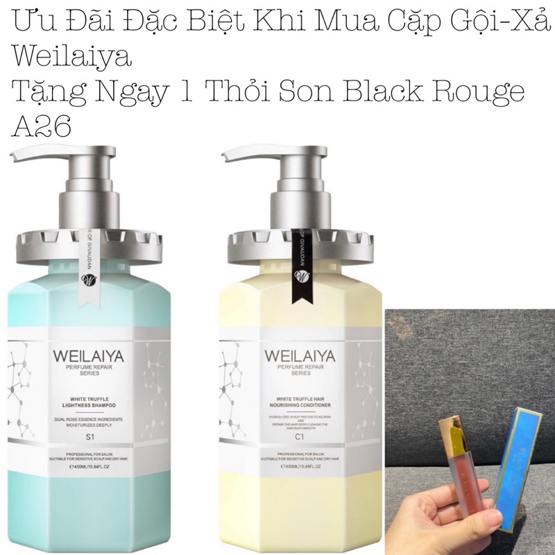 [CHÍNH HÃNG] CẶP DẦU GỘI XẢ PHỤC HỒI NẤM TRUFFLE WEILAIYA 450ml , tặng set mini + quà