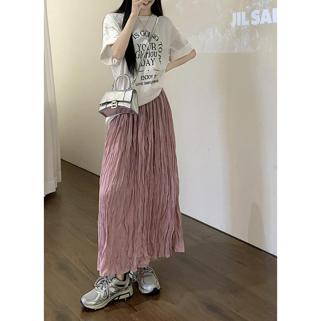 Chân Váy Chữ a Lưng Cao Xếp Ly Dáng Rộng Phong Cách Thời Trang Mùa Hè Hàng Mới 62635