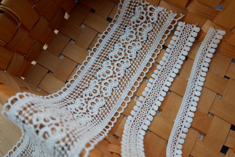 Dây ren cotton rộng 1.6cm-7.4cm trang trí làm đồ thủ công DIY
