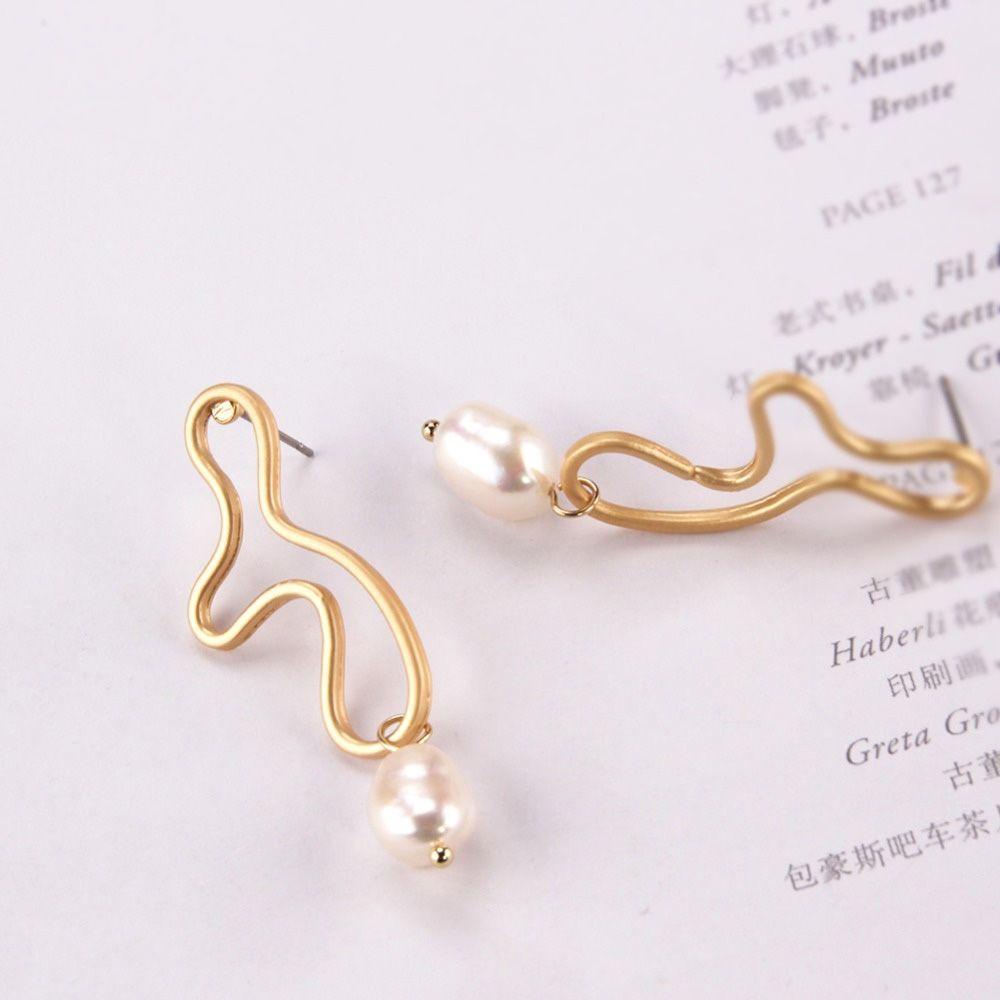 BSUNS Bông Tai Thiết Kế Hình Học Không Đồng Đều Phong Cách Boho Thời Trang Cho Nữ