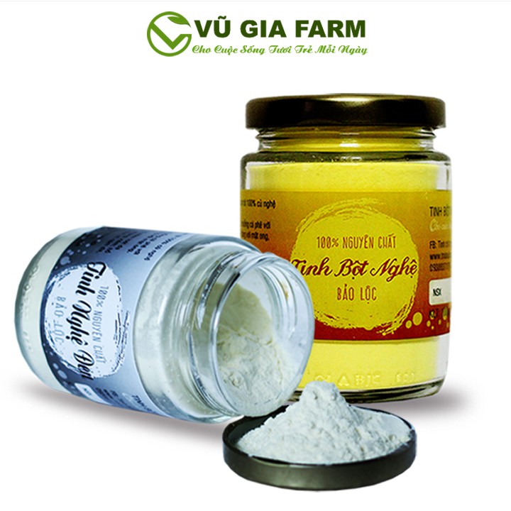 Tinh Bột Nghệ Nguyên Chất 100g + Tinh Nghệ Đen Nguyên Chất 100g - Vũ Gia