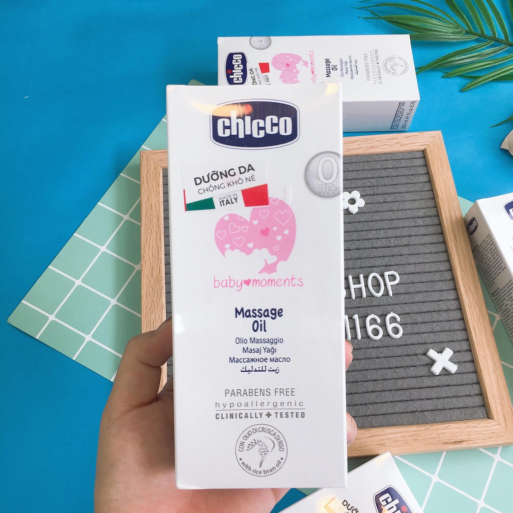 Dầu massage Chicco chiết xuất cám gạo