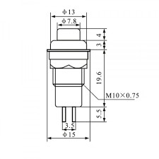 DS-211A Nút nhấn giữ tự khóa công tắc tròn khoét lỗ 10MM