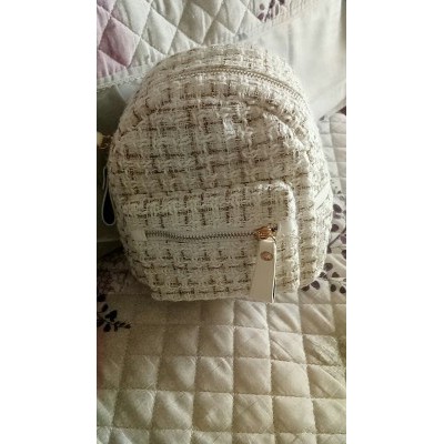 SẴN - Balo nữ thời trang vải dạ tweed cao cấp Ulzzang đeo nhiều kiểu  - T01