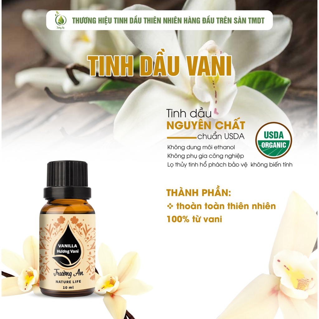 Tinh dầu Vani Vanilla Trường An Natural Life, xuất sứ thiên nhiên không pha tạp chất, có giấy kiểm định COA