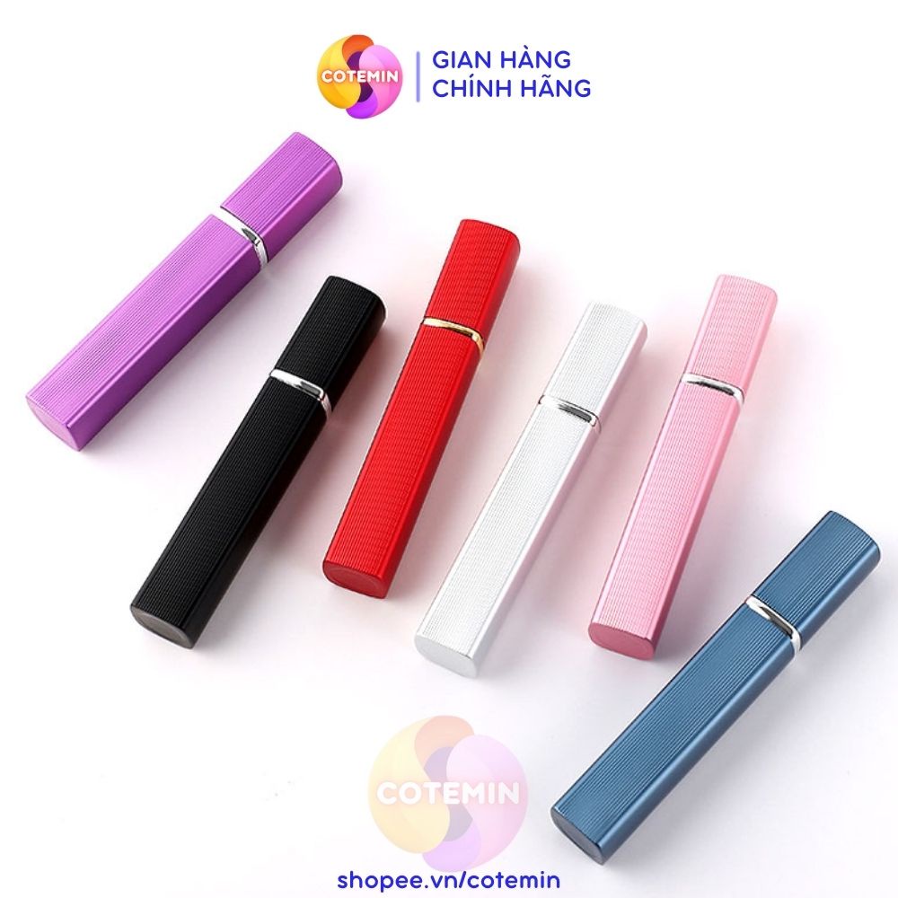 Chai Chiết Nước Hoa Vuông 12ml Loại Lọ Chai To Nhôm Nhám Nhiều Màu COTEMIN