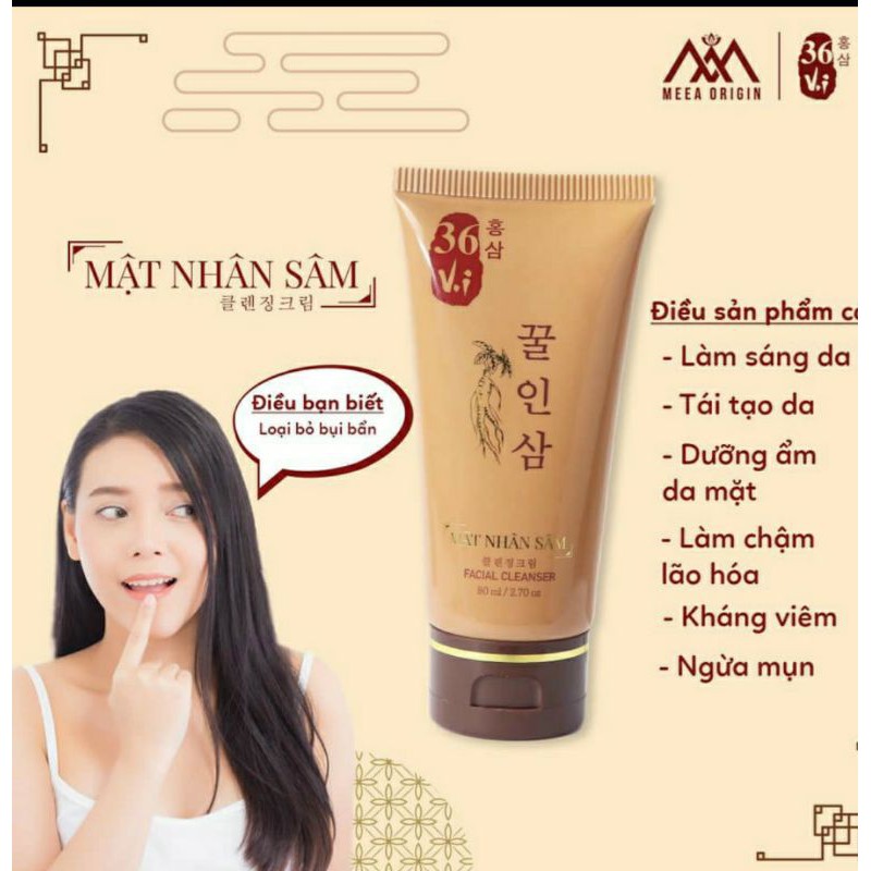 Sữa rửa mặt 36 Vị mật nhân sâm chính hãng