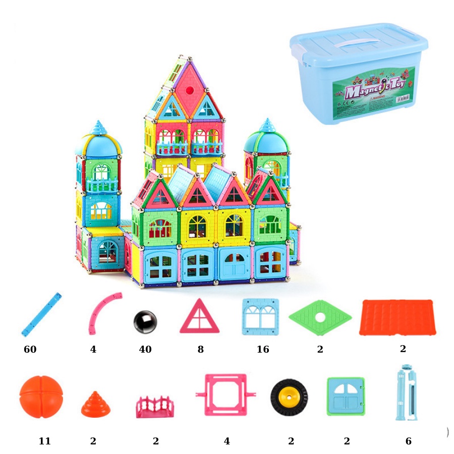 Bộ đồ chơi xếp hình nam châm, Magnetic sticker, 150 chi tiết - Á Châu Books