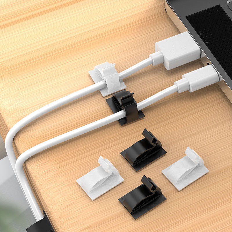 Set 10 Giá Đỡ Dây Cáp Sạc Tự Dính Có Thể Điều Chỉnh Tiện Dụng