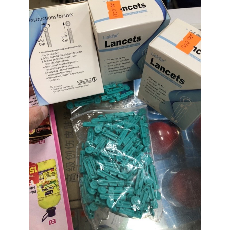 ❤️ Hộp 100 KIM CHÍCH MÁU, KIM LẤY MÁU ĐẦU TRÒN CHO MÁY ĐO ĐƯỜNG HUYẾT TIỂU ĐƯỜNG Blood Lancets