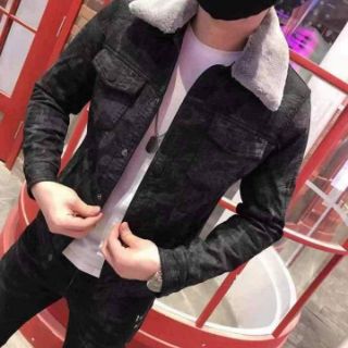 Áo khoác da lộn cổ lông