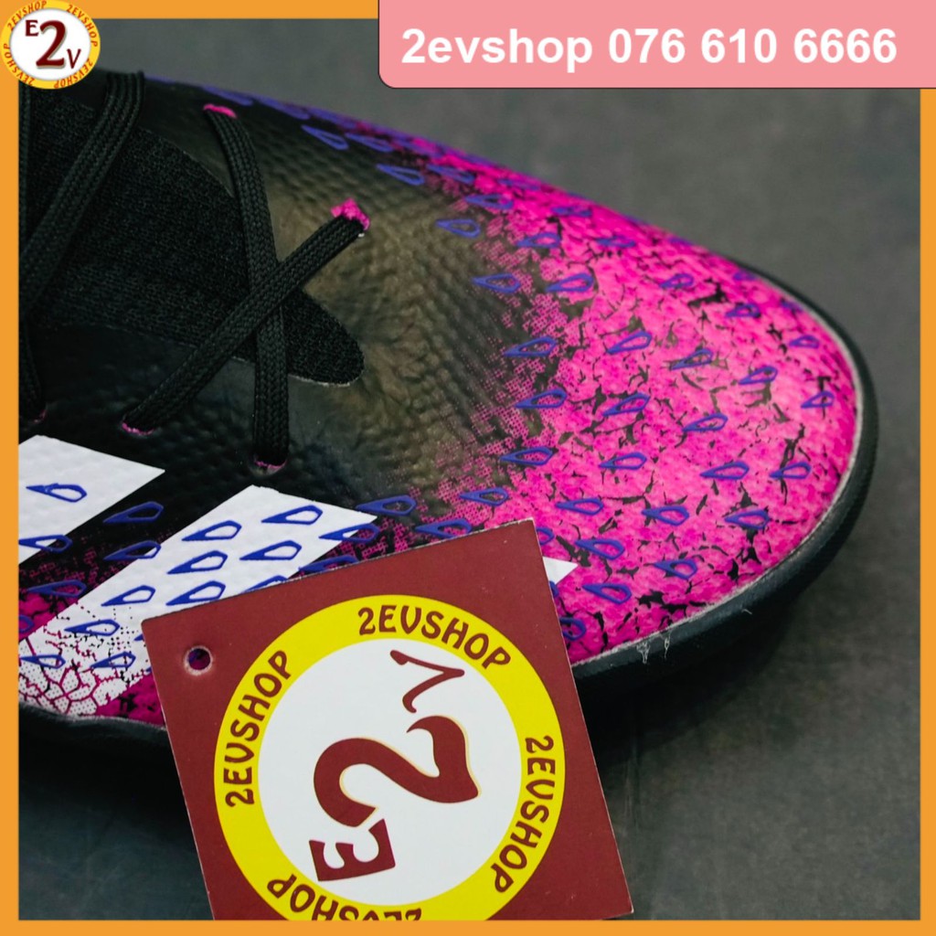 Giày đá bóng thể thao nam 𝐏𝐫𝐞𝐝𝐚𝐭𝐨𝐫 𝐅𝐫𝐞𝐚𝐤.𝟑 𝐋𝐨𝐰 Hồng Đen, giày đá banh cỏ nhân tạo dẻo nhẹ - 2EVSHOP