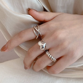 Nhẫn bạc 925 hình trái tim sang trọng có thể điều chỉnh cho nữ