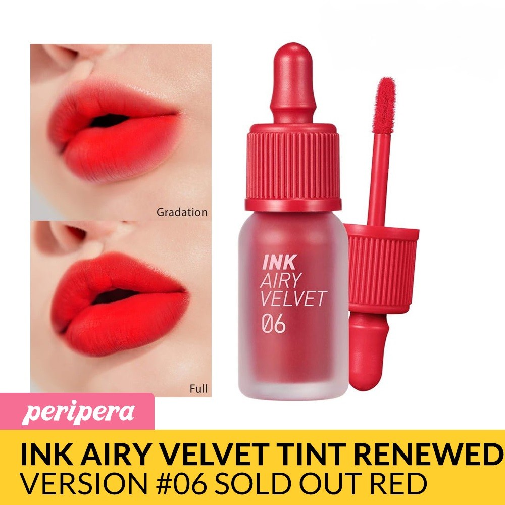 Son kem lì Peripera Ink Airy Velvet Tint No.06 Sold Out Red (Màu đỏ tươi)