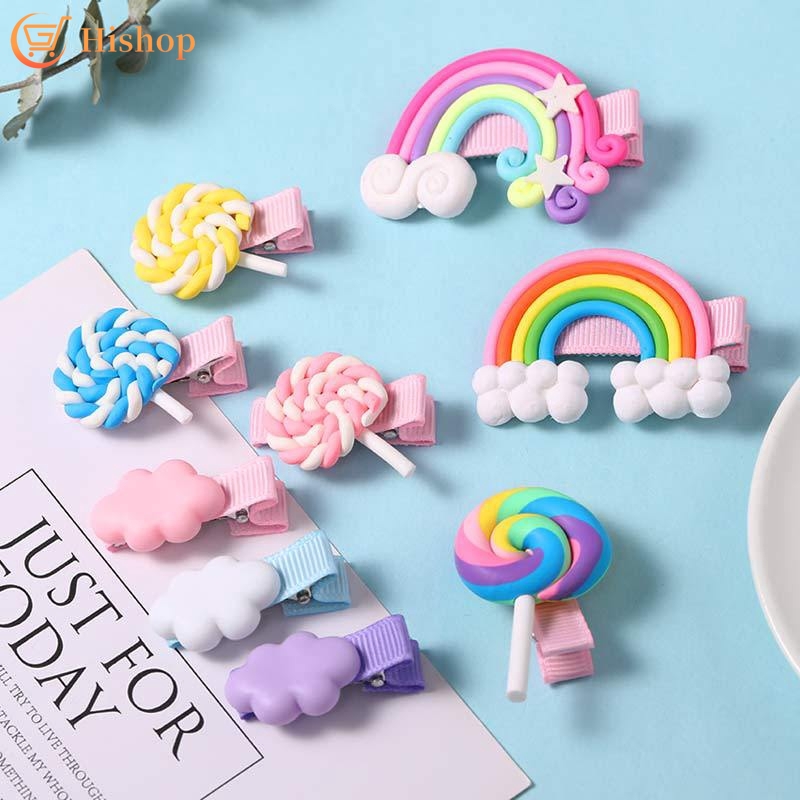 Phụ Kiện Thời Trang Kẹp Tóc Trẻ Em Dễ Thương Rainbow Candy