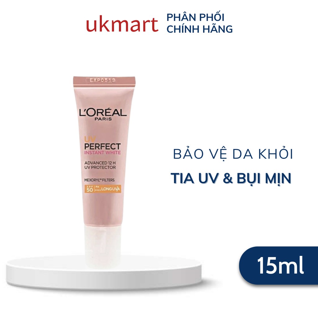 Kem Chống Nắng L'Oréal Dưỡng Sáng Da Tức Thì UV Perfect Rosy White 15ml