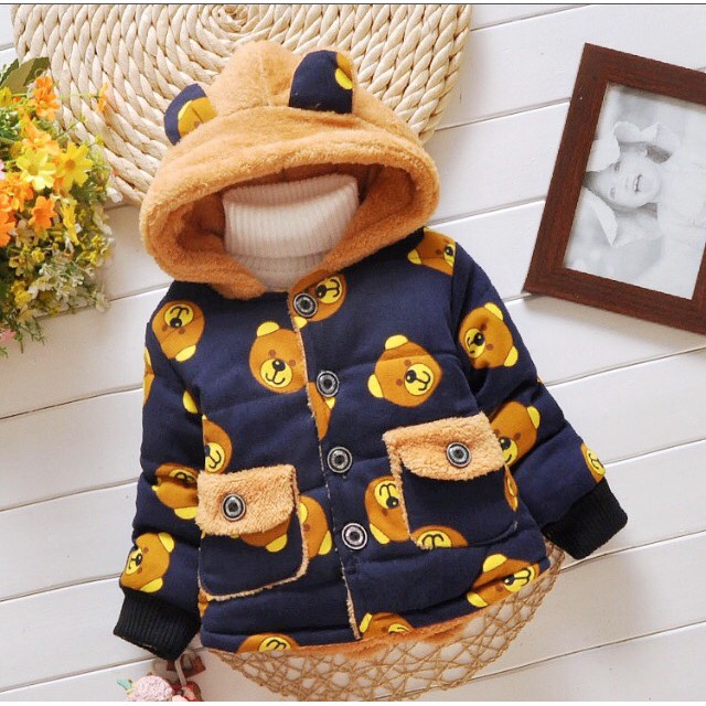 Áo khoác bé trai lót lông
