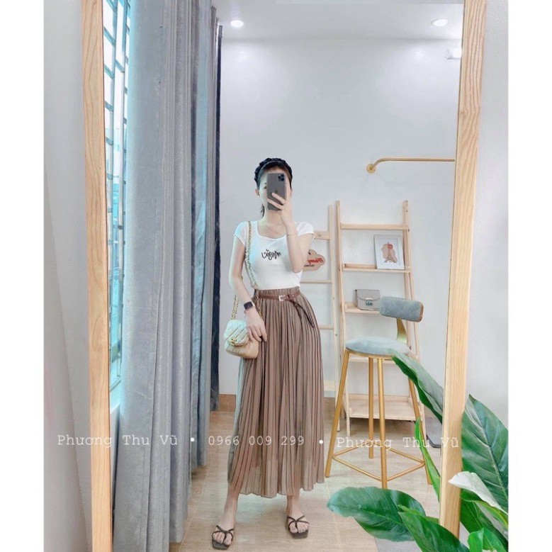 Chân váy xếp ly kèm đai - HÀNG QUẢNG CHÂU ảnh thật | BigBuy360 - bigbuy360.vn