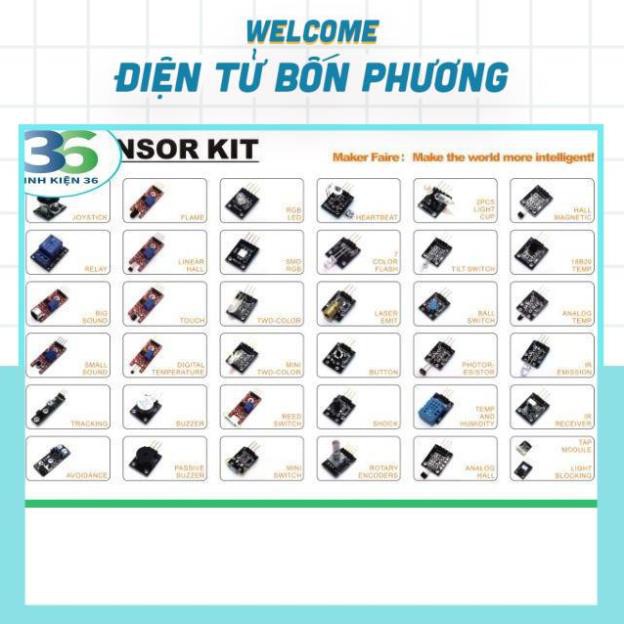 Bộ 37 Cảm Biến Cho Arduino Học Tập Các Loại Cảm Biến