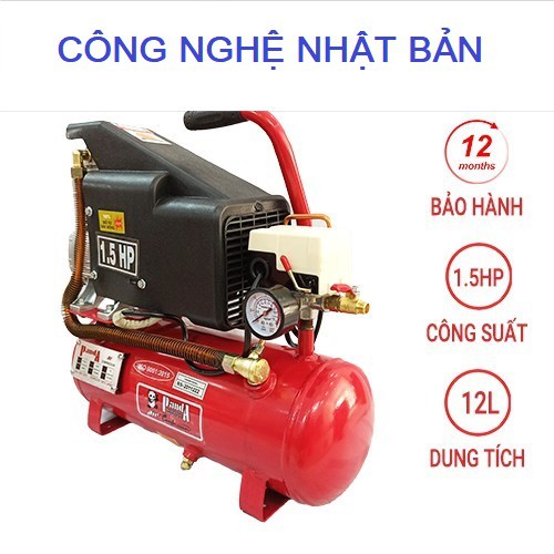 máy nén khí mini PANDA PA800/12 ✨ LÕI ĐỒNG 100 % ✨ Máy nén khí không dầu , Bình 12L, Công suất 850W, Chạy siêu êm