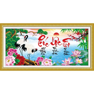 Tranh Thêu Chữ Thập 3D Phúc Lộc Thọ EVA8442,  222993 (KHÁCH TỰ THÊU) KT:57X30CM