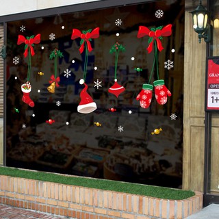 Decal trang trí dây thả nơ noel