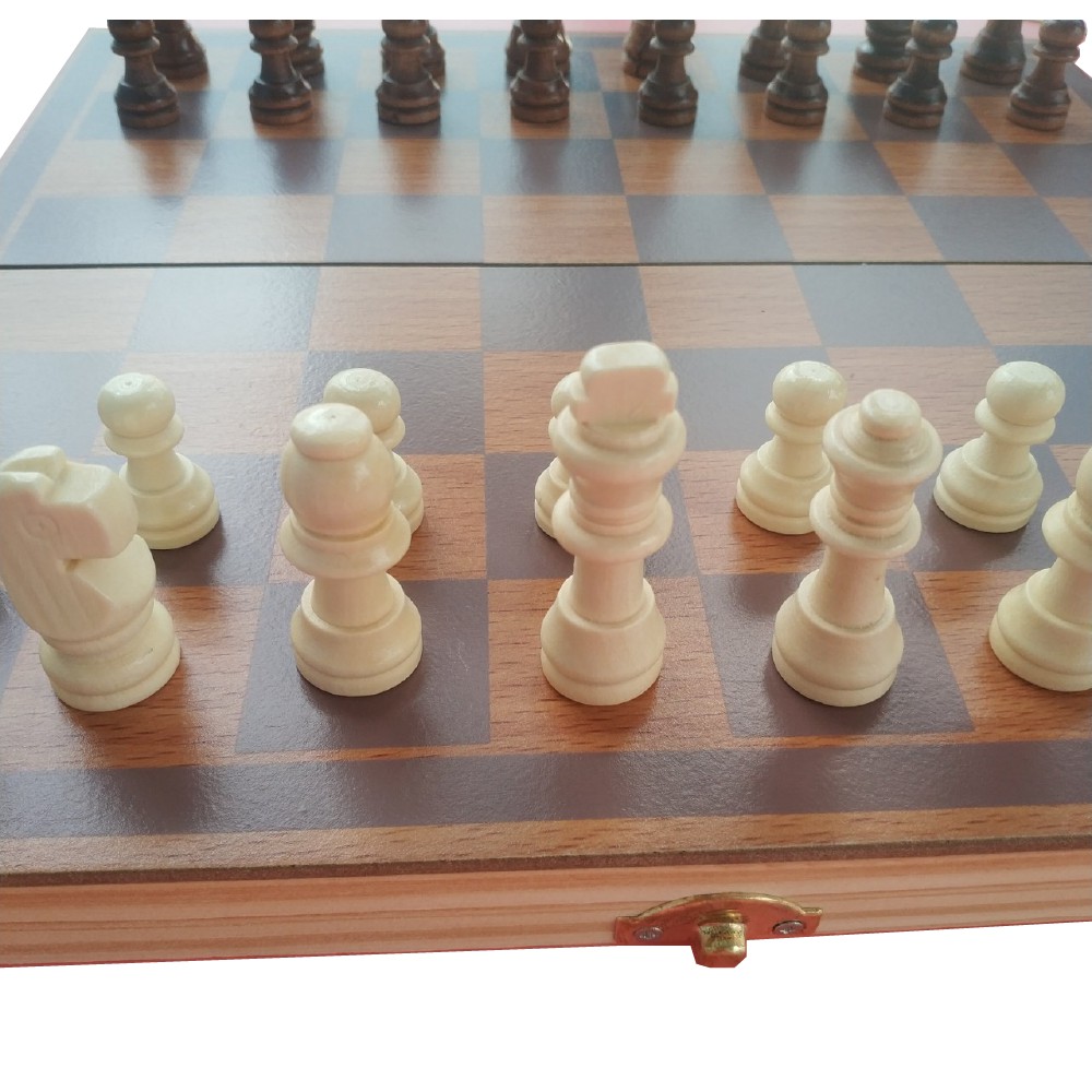 [Mã LIFE2804ALL giảm 10% đơn 50K] Bàn cờ vua bằng gỗ sang trọng gọn nhẹ 29x28cm - Đồ chơi thông minh cho bé