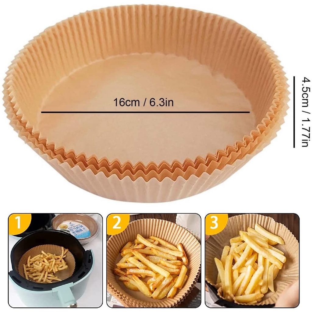 Bộ 100 Giấy Lót Nướng Bánh Chống Dính Chống Dầu Dùng Một Lần 6.3 Inch