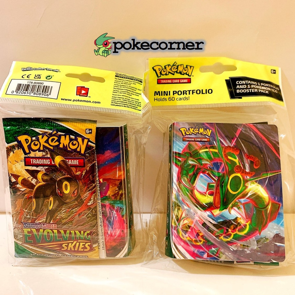 Mini Album Portfolio Binder loại 1 ô dùng chứa đựng bài của Pokemon tcg Evolving Skies SS7 hình Rayquaza Duraludon GMAX