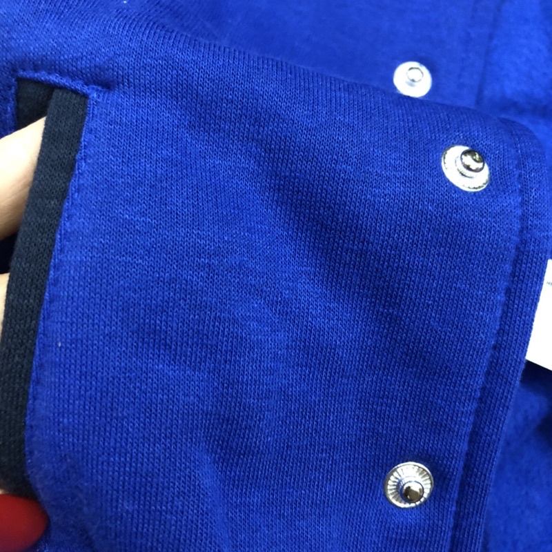 Áo khoác bomber bé trai chất nỉ bông màu xanh coban xuất dư