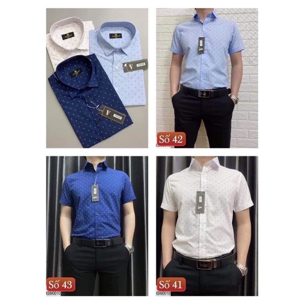 💋Bán Sỉ 💋 Áo Sơ Mi Nam Công Sở Ngắn Tay Chấm Bi, Áo Sơ Mi Nam Hàn Quốc Gấp Hộp Cao Cấp