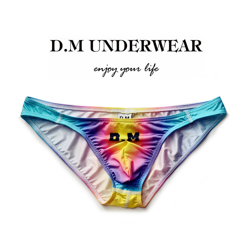 Quần lót nam tam giác quần bikini nam thun lạnh mỏng - màu loang DM Underwear