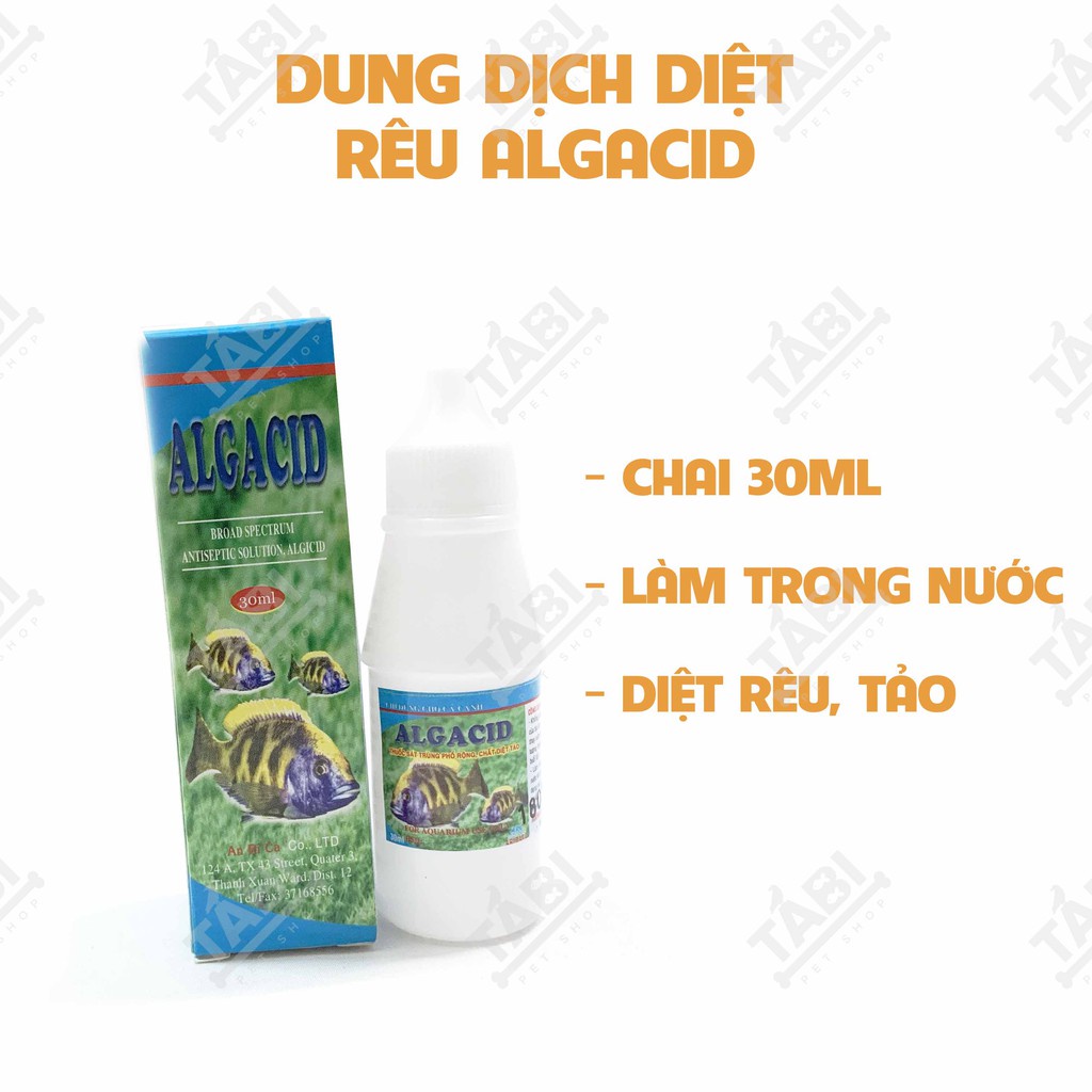 Dung Dịch Diệt Rêu ALGACID 30ML Cho Hồ Cá - Dung Dịch Diệt Rêu Hại Cao Cấp Cho Bể Cá